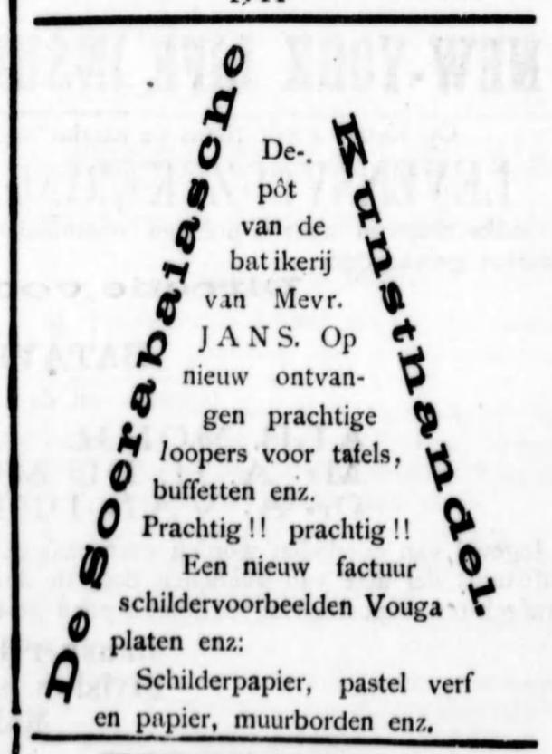 Fig. 1: Advertentie uit het Soerabaijasch handelsblad, 02-09-1897