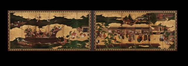 Southern Barbarians in Japan, Edo Period (1603-1868), Six-Panel Painted Screen, [Freer Gallery of Art](https://asia.si.edu/object/F1965.22-23/)