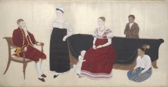 Fig. 1 - Ishizaki Yushi, Portrait of the Cock Blomhoff Family (the collector of the mermaid,  is sitting on the left.), 1817 - Rijksmuseum - [NG-2008-64](http://hdl.handle.net/10934/RM0001.COLLECT.328423)