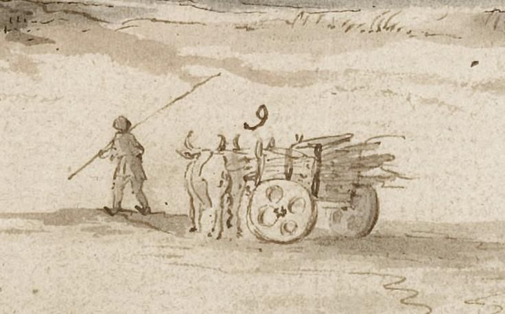 Detail: number 9, Ox cart transporting sugar cane