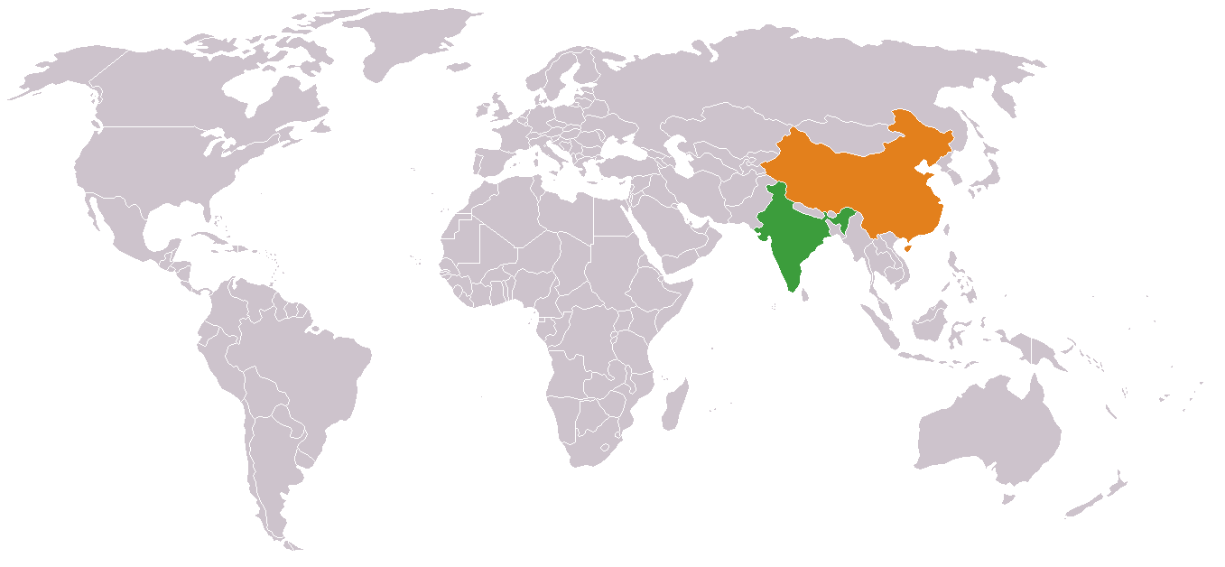 Fig 22: Map showing Iran, India and China (adapted) – [wikicommons](https://commons.wikimedia.org/wiki/File:India_China_Locator.png)