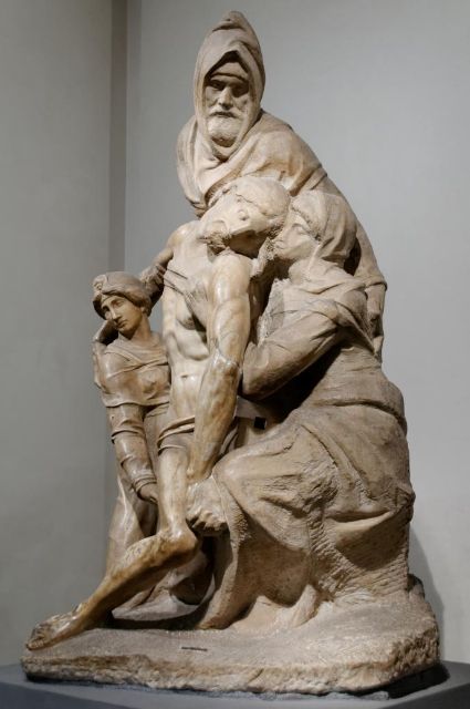 Fig. 1 - The Florence Pietà by Michelangelo with the artist depicted as Nicodemus - [Wikimedia](https://commons.wikimedia.org/wiki/File:Pieta_Bandini_Opera_Duomo_Florence_n02.jpg)