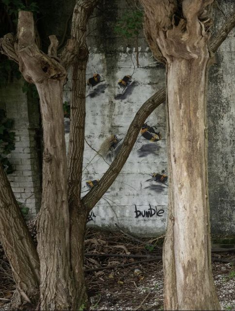 Fig. 1. Close-up van de street art op de voorkant van de bunker. Foto door Cees de Jonge.