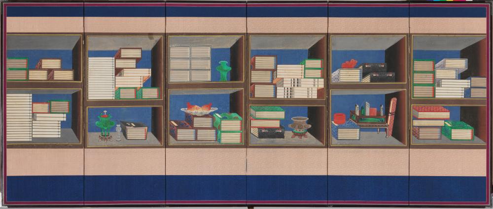 Figure 2: A court-style _ch’aekkado_. From the National Palace Museum of Korea, retrieved from eMuseum, [창덕6500](https://www.gogung.go.kr/searchView.do?pageIndex=1&cultureSeq=504LJE&searchRelicDiv4=CULD01&searchGubun=ALL1&searchText=창덕6500).