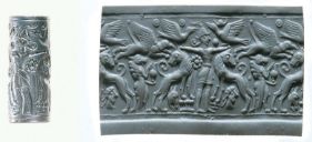 Fig. 3 - Master of Animals on a Cypriot cylinder seal - Metropolitan Museum of Art - [1999.325.223](https://www.metmuseum.org/art/collection/search/327819)