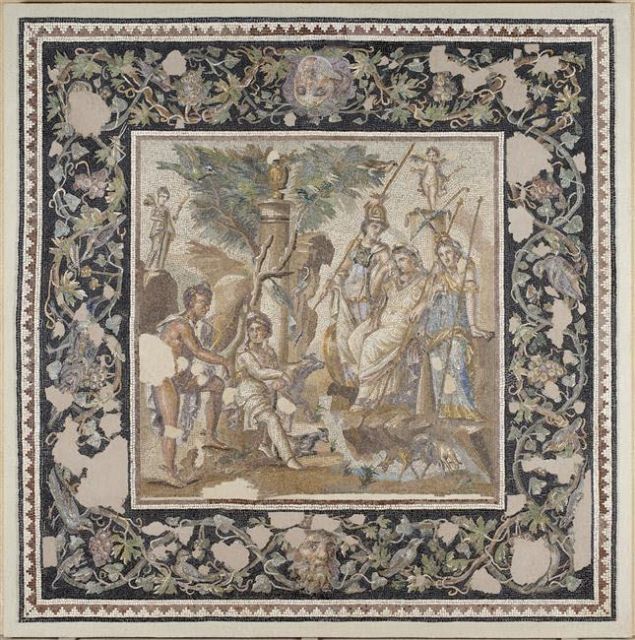 Judgement of Paris mosaic, 115-150 CE - [Musée du Louvre](https://collections.louvre.fr/en/ark:/53355/cl010277123)