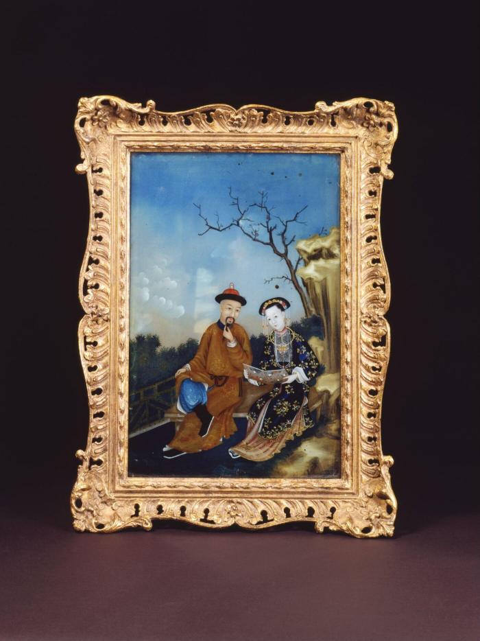 Fig. 4. Unknown, _Glass Painting_, ca. 1760-1780, H 43.7 cm x W 28.7 cm, Victoria and Albert Museum, London, [FE.26-1970](https://collections.vam.ac.uk/item/O74013/glass-painting-unknown/).