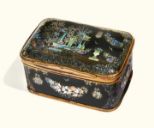 Fig. 7 - Lacquer tobacco box (_lacque burgauté_) decorated in style attributed to Johann Martin Heinrici, Germany, 1760. [Sold at Sotheby’s auction](https://www.sothebys.com/en/auctions/ecatalogue/2016/pelham-public-private-l16322/lot.83.html) 