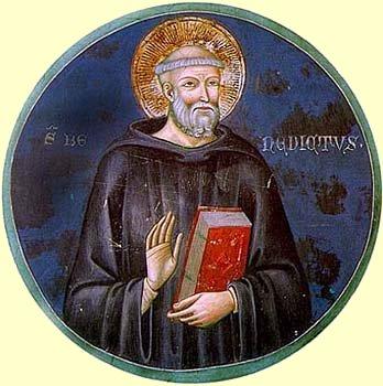 Benedict of Nursia rocking his tonsure [Wikipedia](https://en.wikipedia.org/wiki/Benedictines#/media/File:Benedict_von_Nursia.jpg)