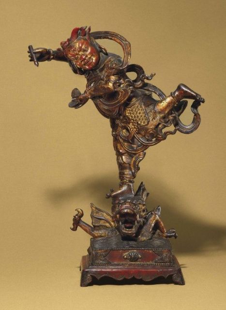 A gilt-lacquered bronze figure of Kui Xing, 1700s - [Christie’s](https://www.christies.com/lot/lot-a-gilt-lacquered-bronze-figure-of-kui-xing-6073349/)