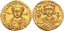 Coin of Justinian II (705-712) depicting loros, cruciform scepter and globus crucifer [Wikimedia](https://commons.wikimedia.org/wiki/File:Solidus_of_Justinian_II,_2nd_reign.jpg) 