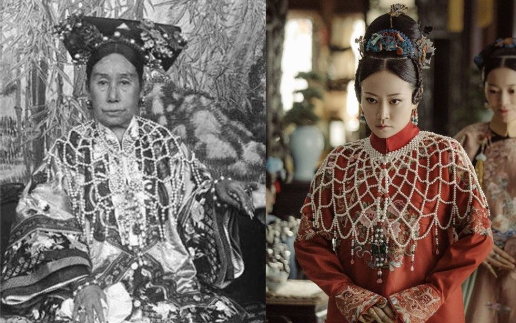 Empress Dowager and Gao Guifei wearing the same style of shoulder cape in the serie Story of Yanxi Palace even though Cixi was born more than a century later