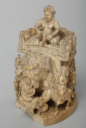 Figure: Elephant de Charlemagne, king piece, 9th century, elephant ivory, height: 15.5cm, diameter: 8.9cm, inscription on base 'work of Yusuf al Bahili' - [Cabinet des Medailles](http://medaillesetantiques.bnf.fr/ws/catalogue/app/collection/record/415?vc=ePkH4LF7w6yelGA1iJkSSsKCJmjXnNSCjERg0ZKSquCckViUAywK0_NSoVUkkYlJH094AgCB2TMt)