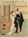 Suzuki Harunobu, Parting Lovers (Magpie Bridge), ca. 1724-70, Woodblock Print, [Scholten Japanese Art](https://www.scholten-japanese-art.com/printsV/845) - The young man represented in this woodblock print (on the right) is wearing an inrō