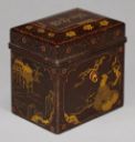 Fig. 21: Lacquer Chabako (tea box), Japan, late 16th  -early 17t century, Momoyama-Edo period, 21 cm (l) , wood, lacquer, silver foil inlay, copper ring fittings, Itō family, Japan, Sotheby’s , lot 64,  https://www.sothebys.com/en/buy/auction/2019/fine-japanese-art/a-lacquer-chabako-tea-box- momoyama-edo-period-late