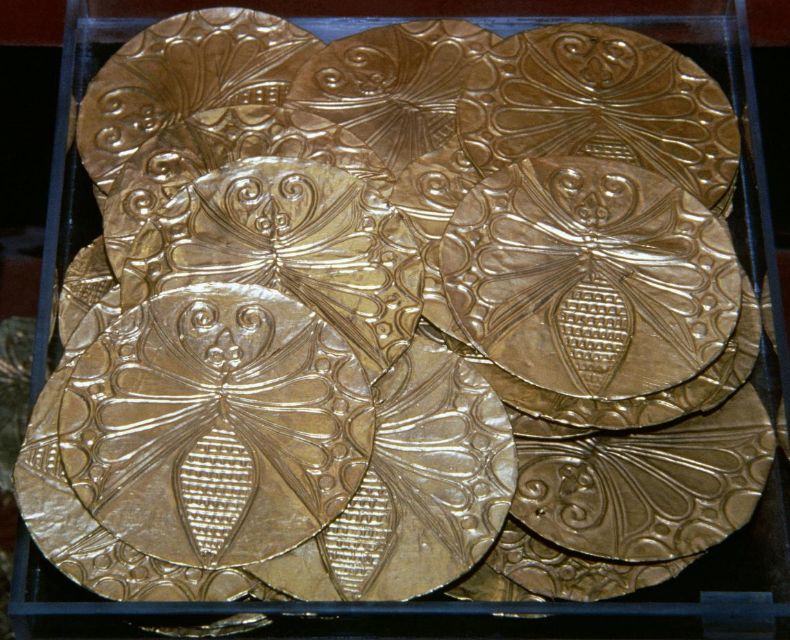 Fig. 6. Gold roundels embellished with butterflies - National Archaeological Museum of Athens - Via [Alamy](https://www.alamy.com/stock-photo/mycenaean-greece-gold.html)