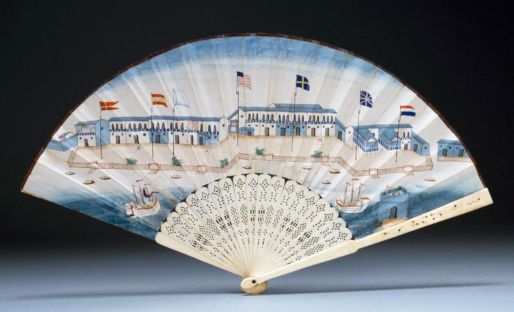Fan with View of Foreign Factories at Canton, 1790-1800  Peabody Essex Museum 2007 Photo Jeffrey R. Dykes.jpg