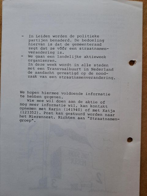 Fig. 4. Last page of a leaflet by the so-called ‘aktiecomité’ (action committee), ELO, Archive Otto David Bakker en Sipke Bakker, no. 5.