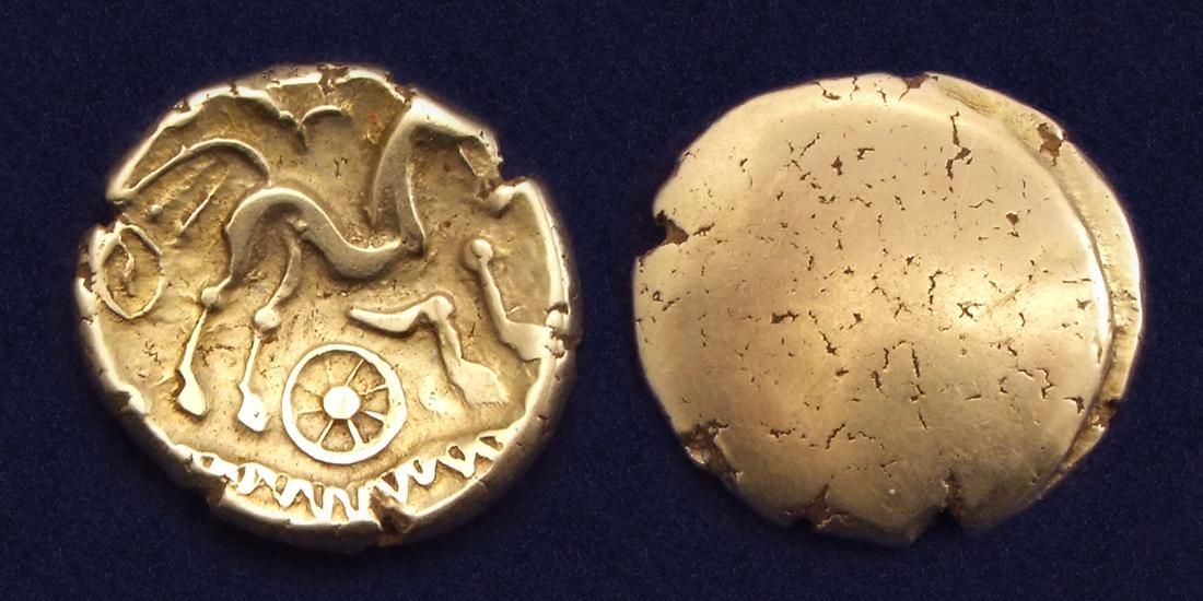  Fig: “Celtic gold stater” – [Wikimedia Commons](https://commons.wikimedia.org/wiki/File:Celtic_gold_stater_Atrebates_uniface.jpg.)