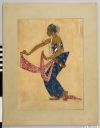 Fig. 5. Aquarel van een Indonesische danser met een felgekleurde selendang met patroon. [Europeana](https://www.europeana.eu/en/item/91619/SMVK_EM_objekt_3588300?q=Anna)