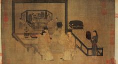 Figure: Zhou Wenju, Playing Weiqi (Go) under Double Screens, 907-960, handscroll, ink and color on silk, 40.3x70.5cm, The Palace Museum, Beijing (http://www.chinaonlinemuseum.com/painting-zhou-wenju-playing-weiqi.php)