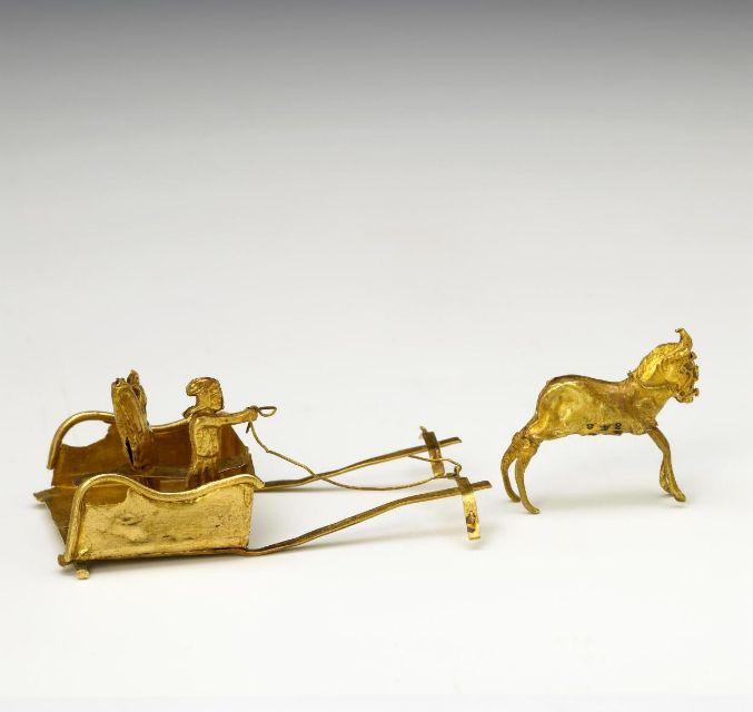 Fig 14: An Achaemenid Persian golden model group of a horse, chariot and its owner from the Oxus Treasure – The Trustees of the British Museum – [123909](https://www.britishmuseum.org/collection/object/W_1897-1231-8)
