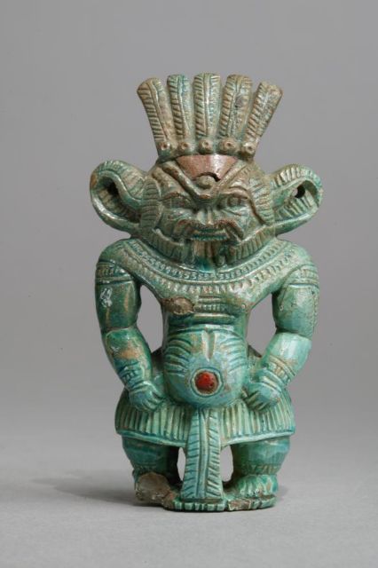 Fig 6: Extensively decorated faience figure of Bes from Abydos, Egypt – MET – [00.4.33](https://www.metmuseum.org/art/collection/search/547564)