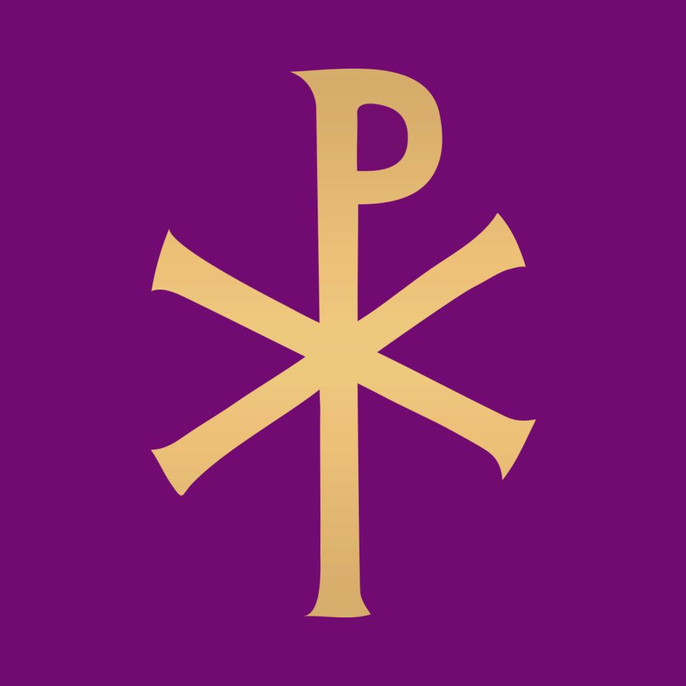 Fig. 5. The Chi Rho [sign](https://commons.wikimedia.org/wiki/File:Purple_Chi_Rho_sign.png)