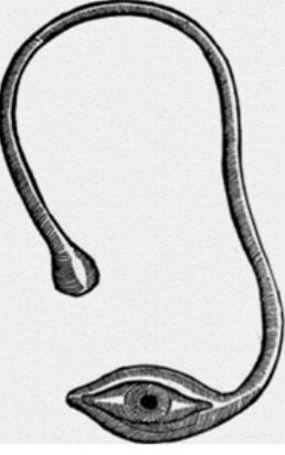 Illustratie van een ekblepharon-prothese uit het boek van Ambroise Paré - Paré Ambroise, Les Oeuvres d'Ambroise Paré, (Parijs: Buon, 1614), 576-577