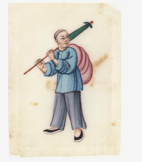 An itinerant merchant, 19th century - National Library of Australia - in [清代民間生活行業圖](https://catalogue.nla.gov.au/Record/7251847)