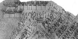 Fig 1: The siege - Detail of a sketch - From [Art, history and literature illustrations](https://www.worldcat.org/title/art-history-and-literature-illustrations/oclc/878211383&referer=brief_results)