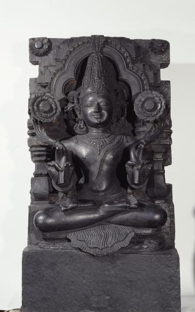 Fig 23:  The Hindu sun-god Surya carrying two full-blown lotus blossoms from India (13th century) – The Trustees of the British Museum – [1872,0701.100](https://www.britishmuseum.org/collection/object/A_1872-0701-100)