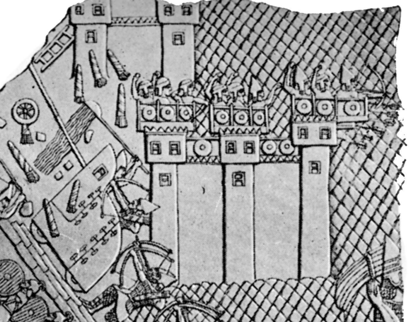 Fig 9: City walls - Detail of a sketch - From [Art, history and literature illustrations](https://www.worldcat.org/title/art-history-and-literature-illustrations/oclc/878211383&referer=brief_results)