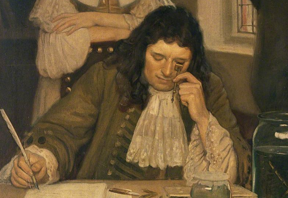 Ernest Board, Leeuwenhoek met zijn microscoop, ca. 1912 - Wellcome Collection - [45899i](https://artuk.org/discover/artworks/leeuwenhoek-with-his-microscope-125724#)  