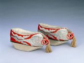 Red satin embroidered with goldfish women’s shoes - Palace Museum.jpg